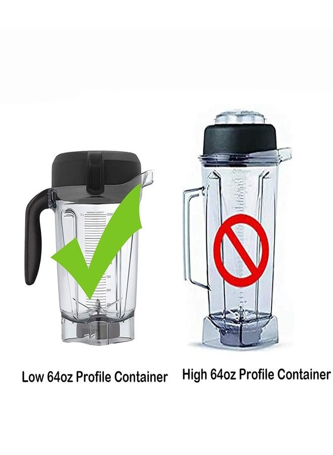 TQEONKL Blender Jar Lid Plug Replacement Parts, 2Pcs Lid Plug Replacement Parts for Vita-mix 64oz, Capping Plug Low Profile Container Plug Fit Drink Machine Pro750 Pro300 Low Profile 64-oz Container - Image 3